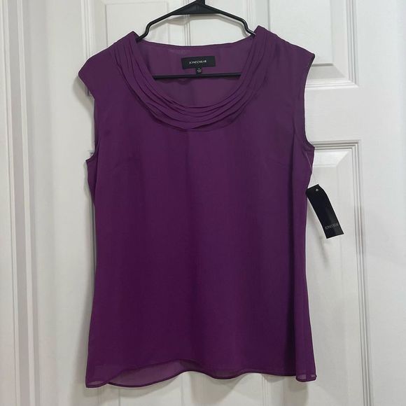JONES WEAR New Purple Sleeveless Blouse Size 4 - Picture 1 of 7